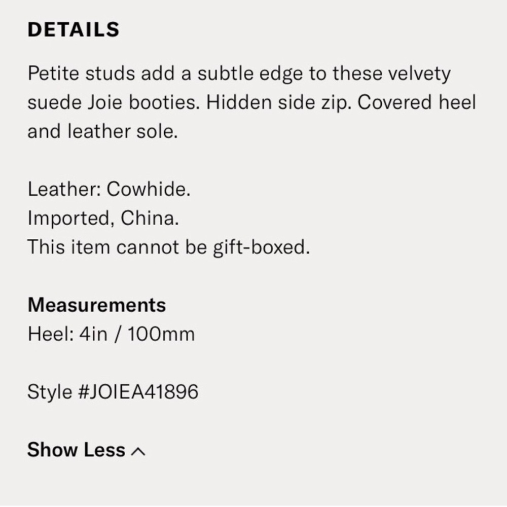 Joie | Hachrio Studded Suede Leather 4.25" Heel Ankle Bootie Black Size 39 - Picture 3 of 14